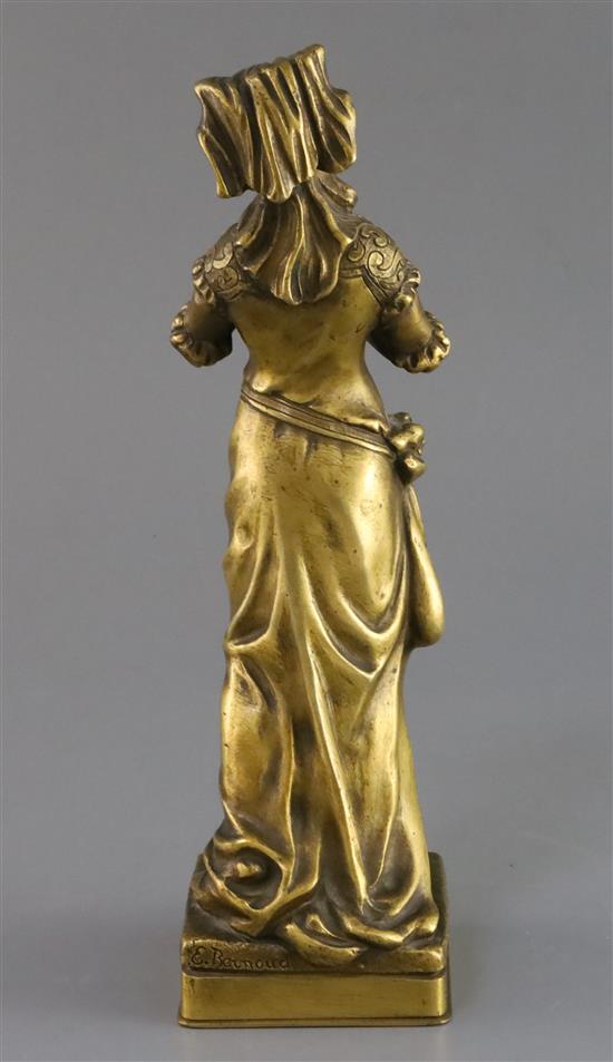 Eugene Bernoud (19th C.). A bronze and ivory figure of La Liseuse, 10.25in.